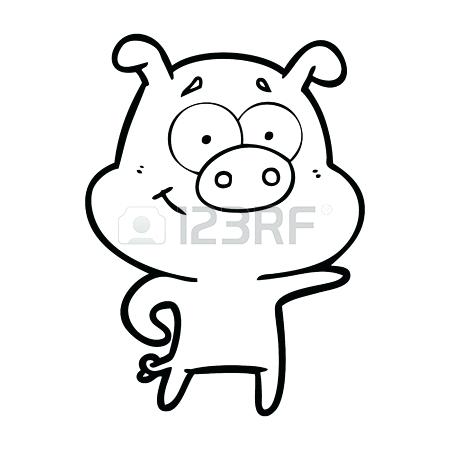 450x450 Pig Drawing Cartoon Pig Glutton Drawing Sketch Cartoon Character