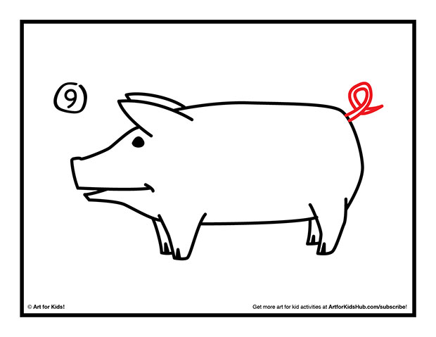 620x479 How To Draw A Pig