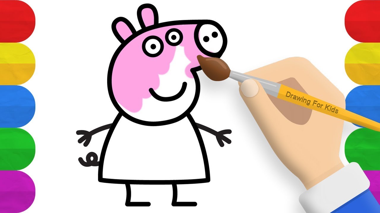 1280x720 how to draw peppa pig peppa pig coloring for kids