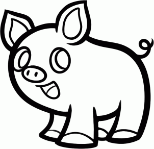 302x292 How To Draw How To Draw Pigs For Kids