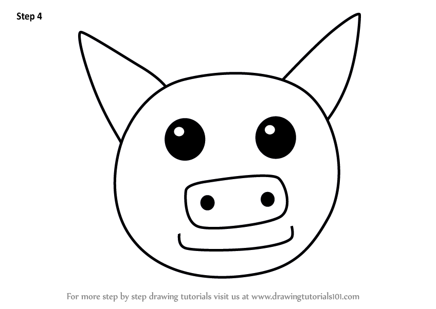 848x602 Learn How To Draw A Pig Face For Kids