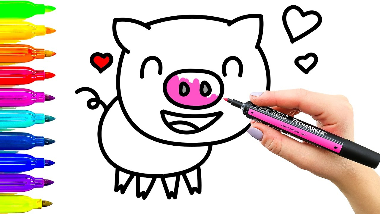 1280x720 Pigs Drawing For Kids And Pig Drawing For Kids Pig Drawing