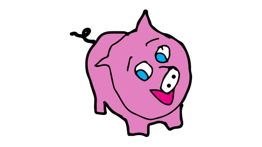 852x480 Kids Drawing Symbol White Screen With Theme Of Pig