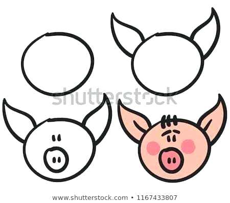 450x397 How To Draw Pig Face Draw A Cute Pig Face