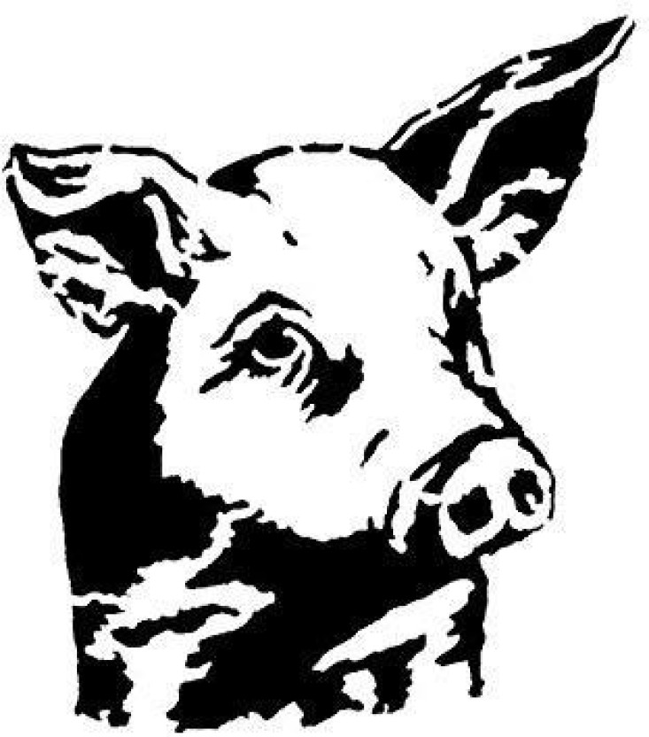 733x832 Genrc Pig Head Face X Custom Stencil