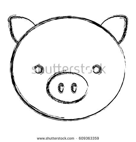 450x470 Blurry Pig Head Clipart