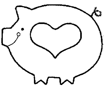 424x356 Coloring A Pig With A Heart Picture