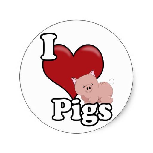 512x512 i love heart pigs classic round sticker pigs