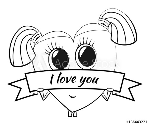 500x422 Cartoon Heart On Valentine's Day Cute Female Character With Pig