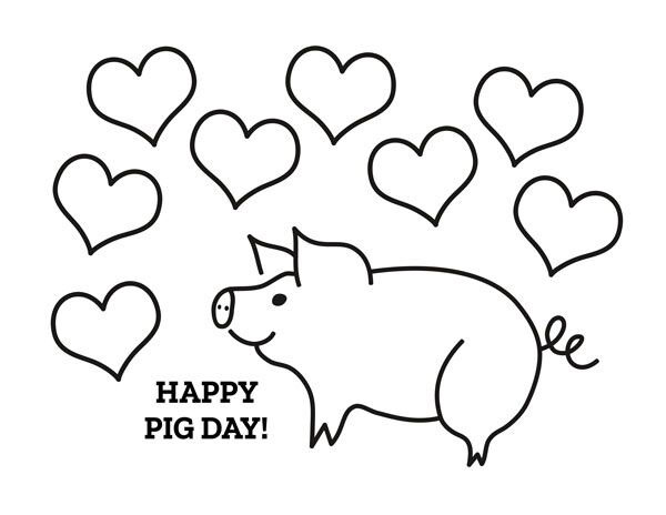 600x464 Celebrate National Pig Day With A Free Coloring