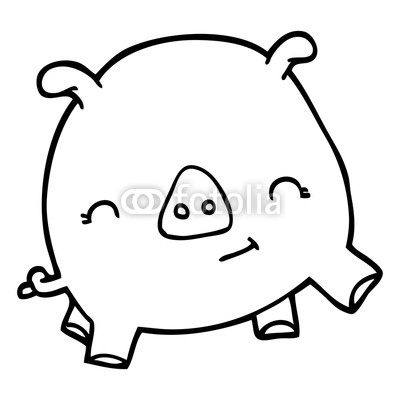 400x400 Line Drawing Cartoon Happy Pig Buy Photos Ap Images Detailview