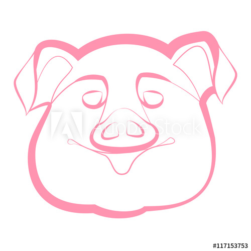 500x500 Smiling Pig Snout On A White Background