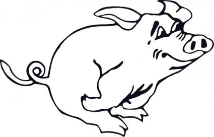 425x272 Outline Running Pig Clip Art Clip Arts, Clip Art