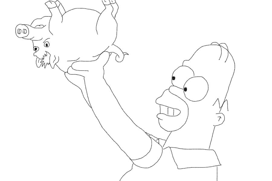 900x600 Spider Pig Outline