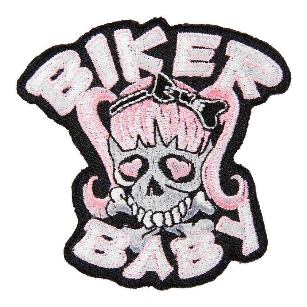 1000x1000 Biker Baby Skull Pig Tails Patch, Kids Patches Ebay