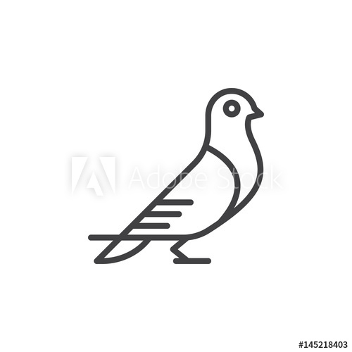 500x500 Carrier Pigeon Line Icon, Outline Vector Sign, Linear Style