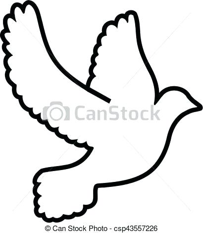 410x470 Outline Of A Dove Bird Outline Dove Silhouette