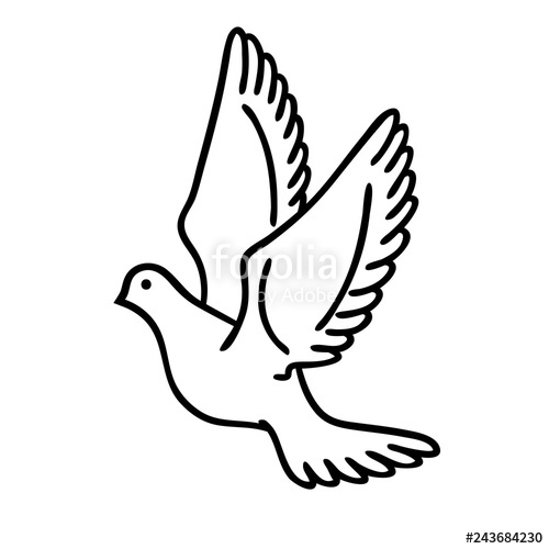 500x500 Pigeon Outline Icon Clipart Image Isolated On White Background