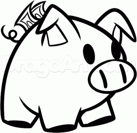 Piggy Bank Drawing | Free download on ClipArtMag