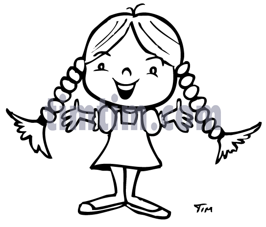 543x464 Free Drawing Of Pigtails Bw From The Category Parents Kids