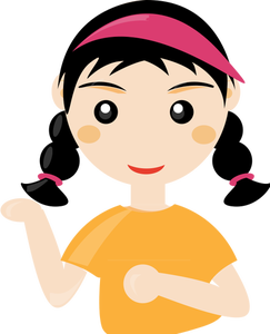243x300 Girl With Pigtails Vector Illustration