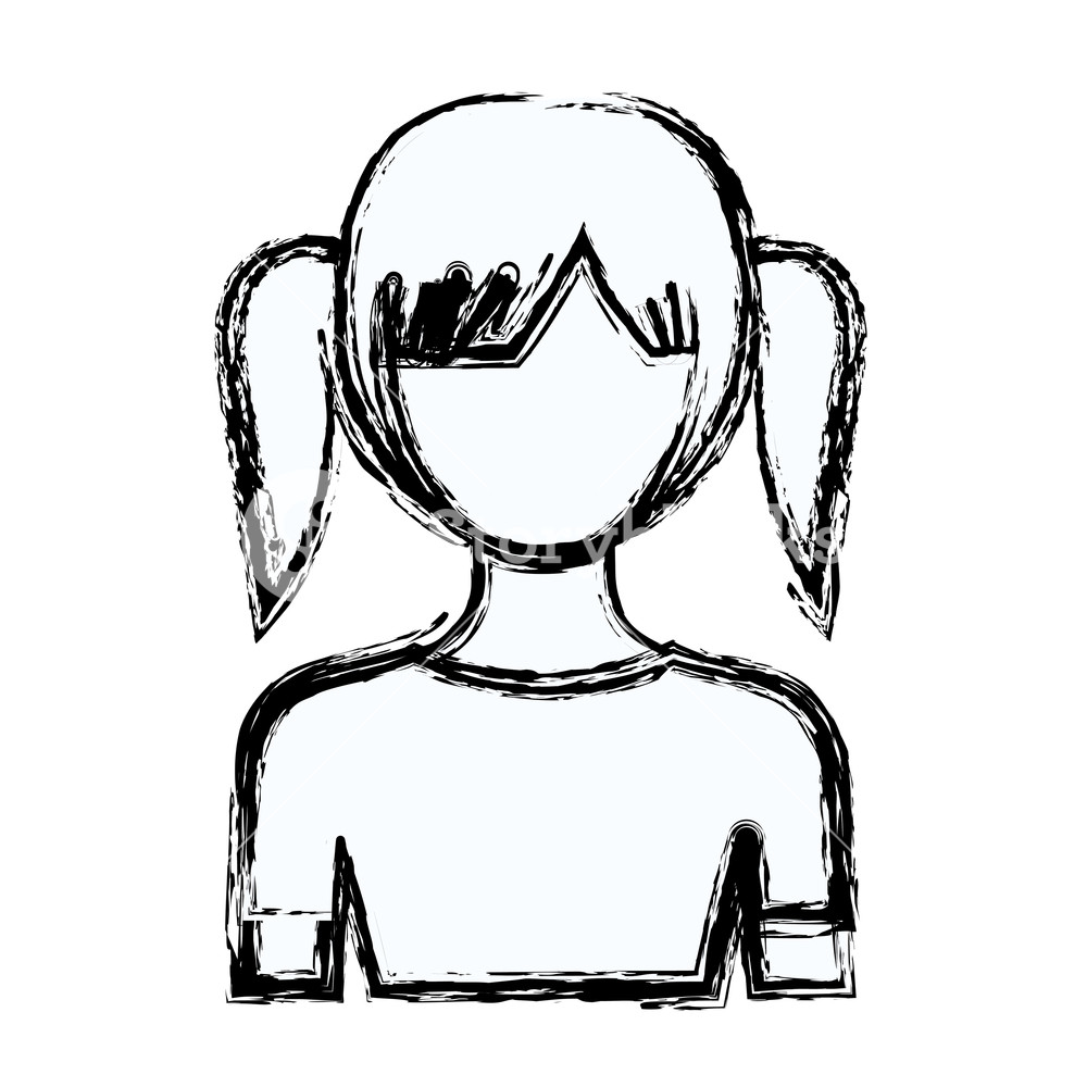 1000x1000 Blurred Silhouette Faceless Half Body Girl With Pair Pigtails