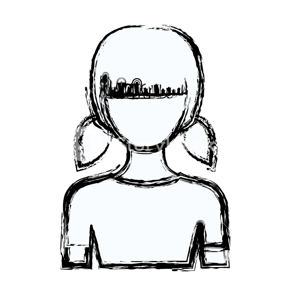 1000x1000 Blurred Silhouette Faceless Half Body Girl With Pigtails Hairstyle
