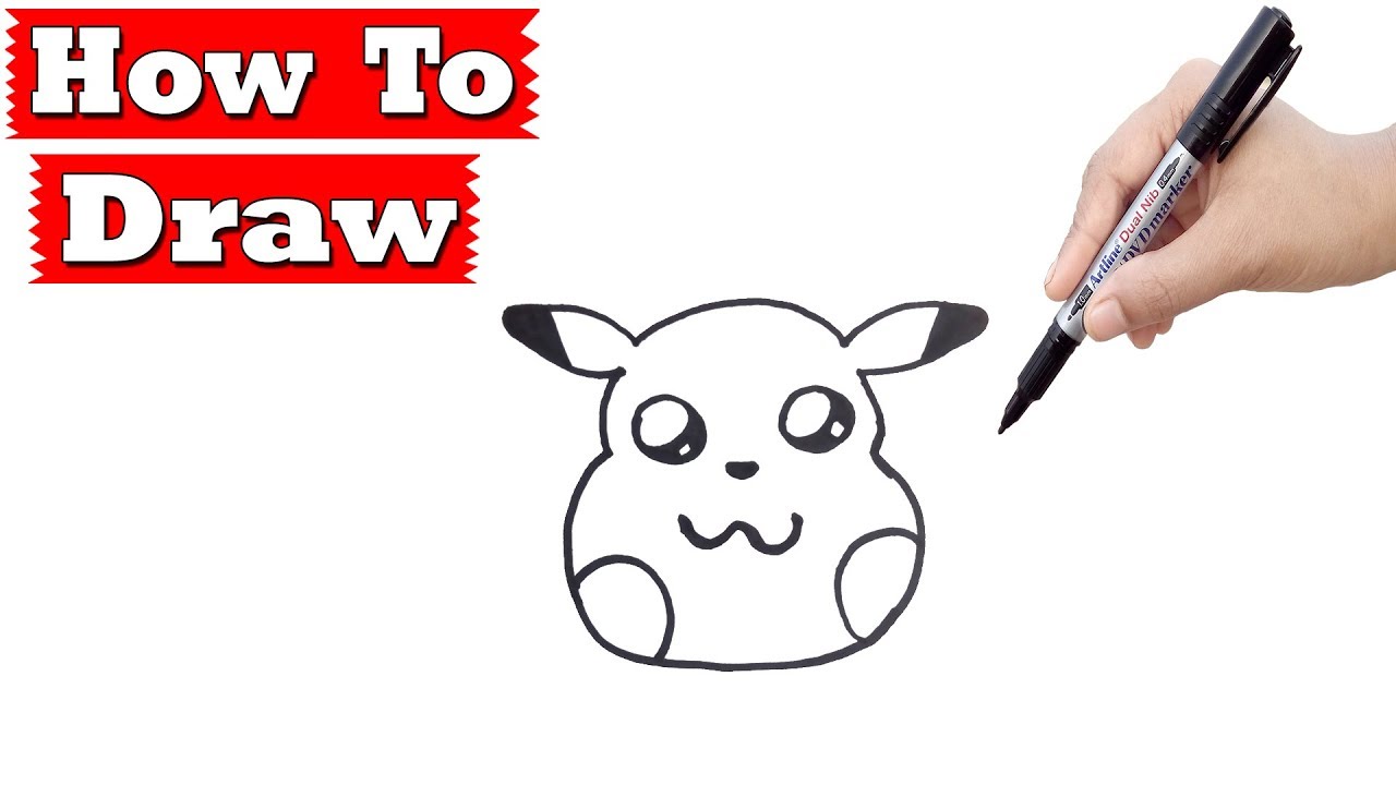 1280x720 How To Draw Pikachu Emoji Easy Step