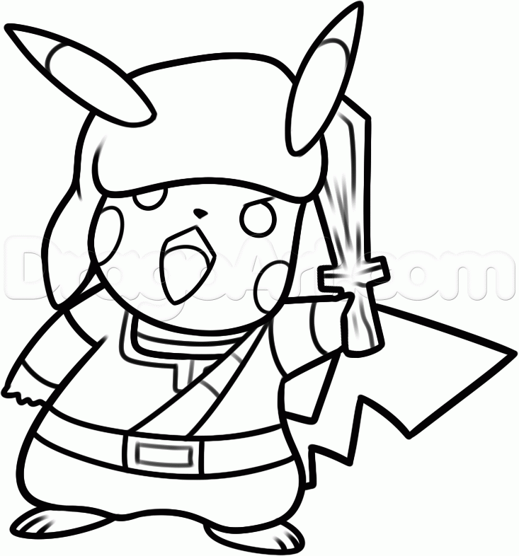 733x786 How To Draw Pikachu Link, Step