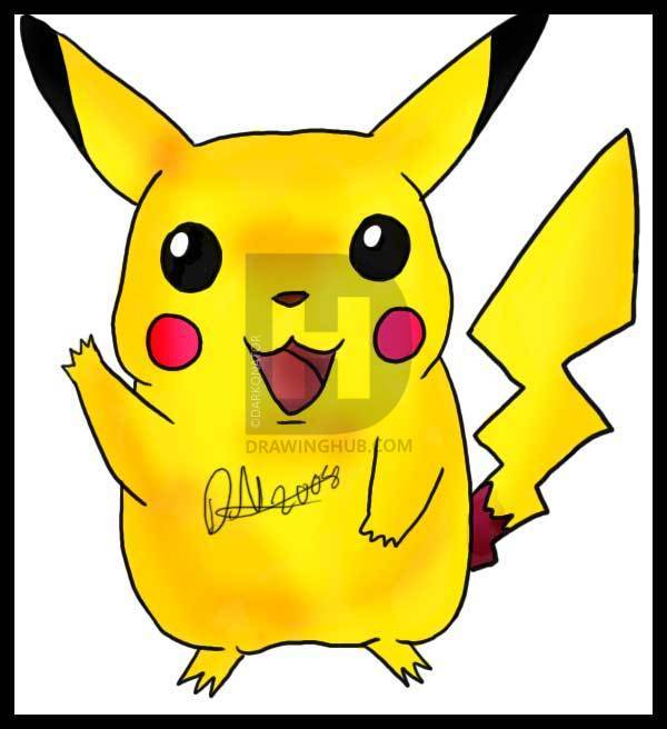 600x656 How To Draw Pikachu, Step