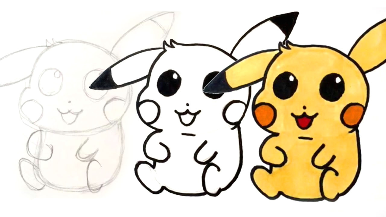 1280x720 Pikachu Face Drawing Easy
