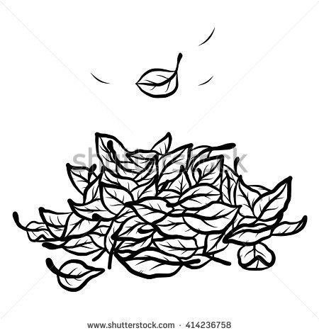 450x470 Pile Of Leaves Clipart Black And White