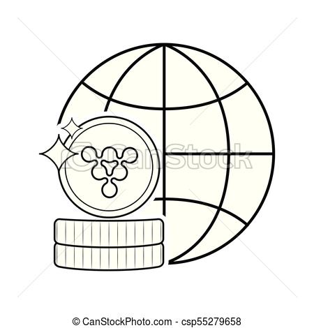 450x470 Pile Of Golden Bitcoins Virtual Money Currency Vector Clipart