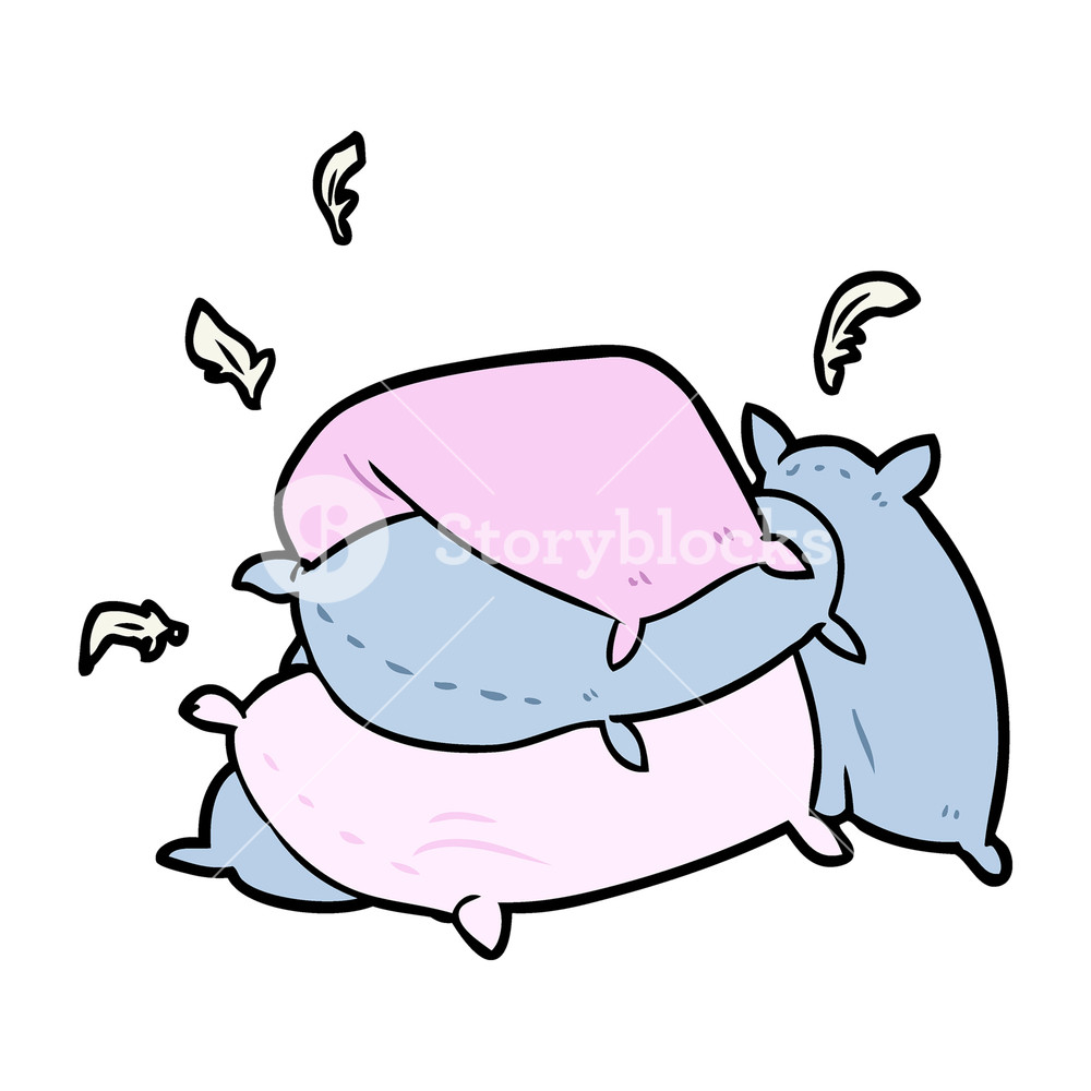 1000x1000 Cartoon Pile Of Pillows Royalty Free Stock Image