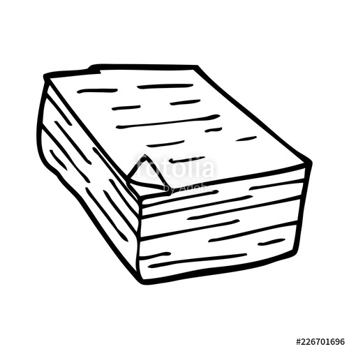 500x500 Line Drawing Cartoon Pile Of Paper Stock Image And Royalty Free
