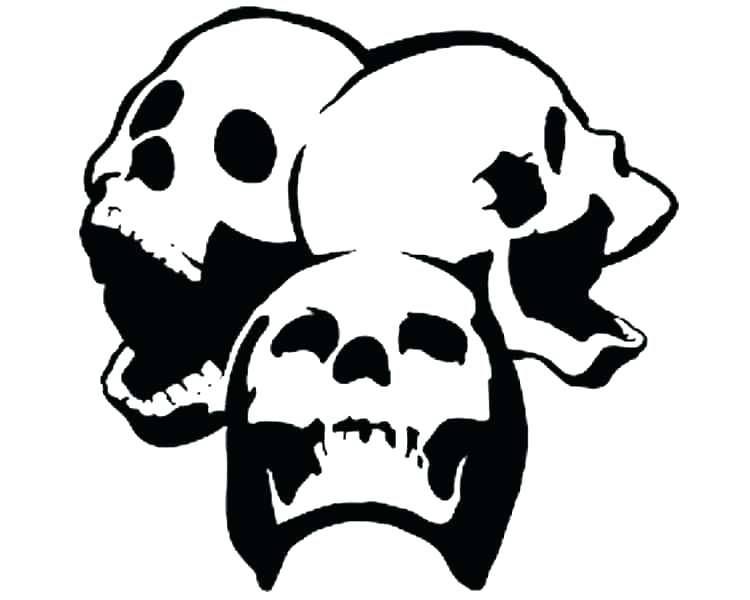 750x600 small skull template stencil airbrush pile group of stencils