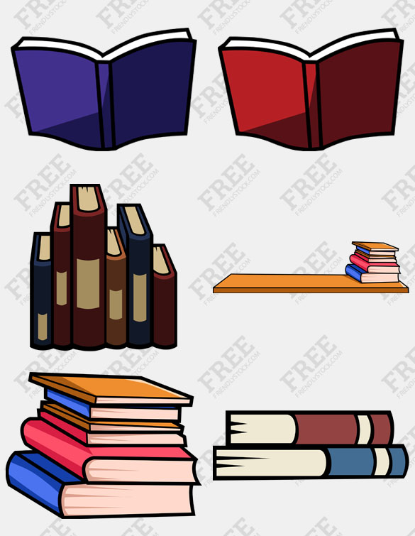 585x755 Free Graphics Open Books And Pile Of Books Collection