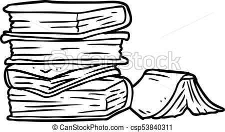 450x263 Line Drawing Of A Pile Of Books