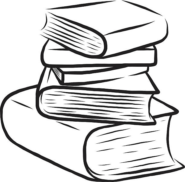 612x603 Pile Of Books Clipart Black And White