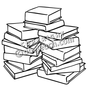 300x300 Pile Of Books Black And White Clipart