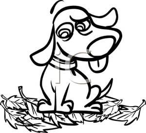 300x273 A Silhouette Of A Dog Sitting On A Pile Of Leaves Looking Confused