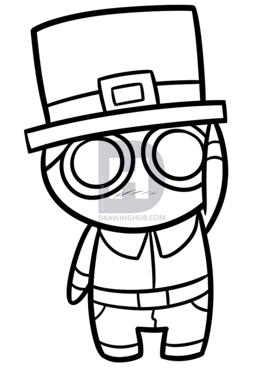 523x720 How To Draw A Kawaii Pilgrim, Step