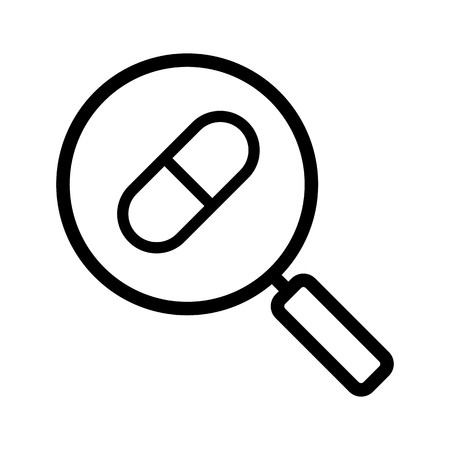 450x450 Drugstore And Medicine Search Linear Icon Thin Line Illustration