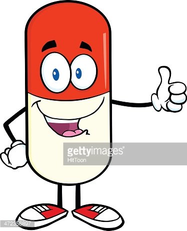 374x461 Pill Capsule Giving A Thumb Up Stock Vectors