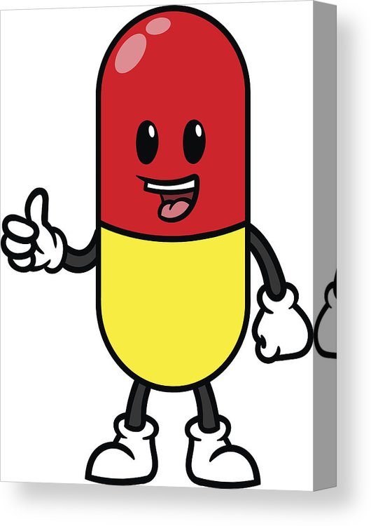 530x750 Pill Or Medicine Cartoon Character Canvas Print Canvas Art