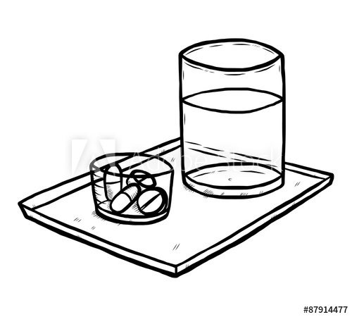 500x450 Et Of Medicine Pill And Glass Of Water