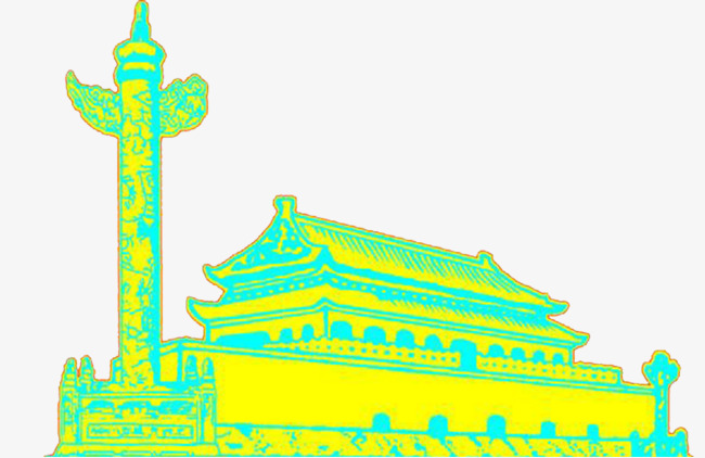 650x422 line painted tiananmen pillar, line clipart, line drawing