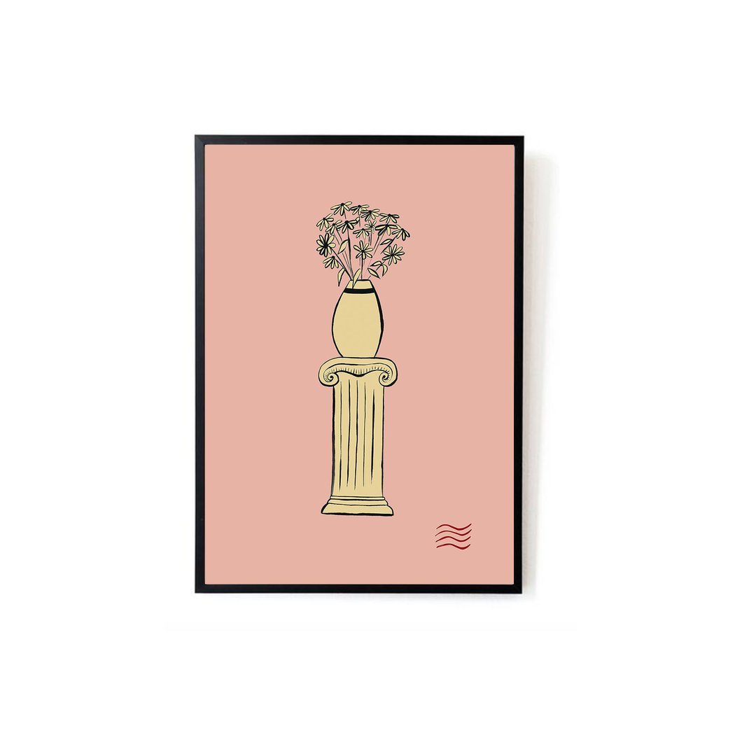 1060x1060 vase on pillar art print sonni blush