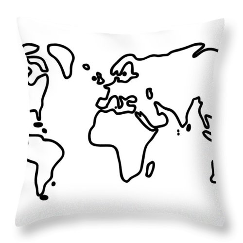 500x500 World Globe Throw Pillow For Sale