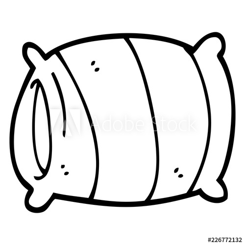 500x500 Line Drawing Cartoon Pillow